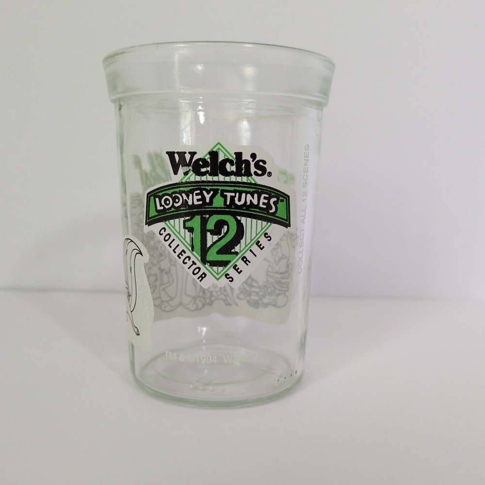 Welch's Looney Tunes Jelly Jar Glass 1994, That's All Folks, Bugs Bunny Tweetie‎ - Picture 2 of 3